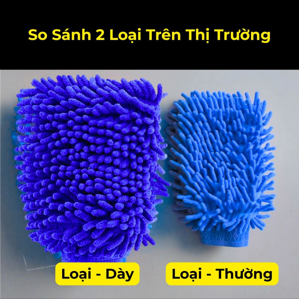 Găng Tay San Hô Rửa Xe Microfiber Siêu Mềm Mịn Tiện Dụng (Hàng Loại 1, dày dặn, màu sắc giao ngẫu nhiên) - Phụ Kiện Ô Tô