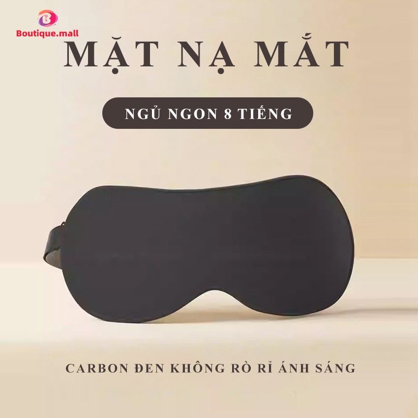 Bịt mắt ngủ BOUTIQUE 2 mặt ấm và mát, Miếng che mắt ngủ thiết kế thoải mái mềm mại an toàn giảm ánh sáng