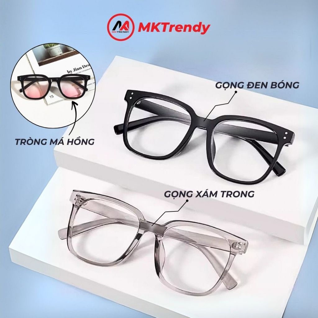 Kính râm đổi màu MKTRENDY gọng vuông nhựa dẻo chống tia UV chống ánh sáng xanh thời trang nam nữ