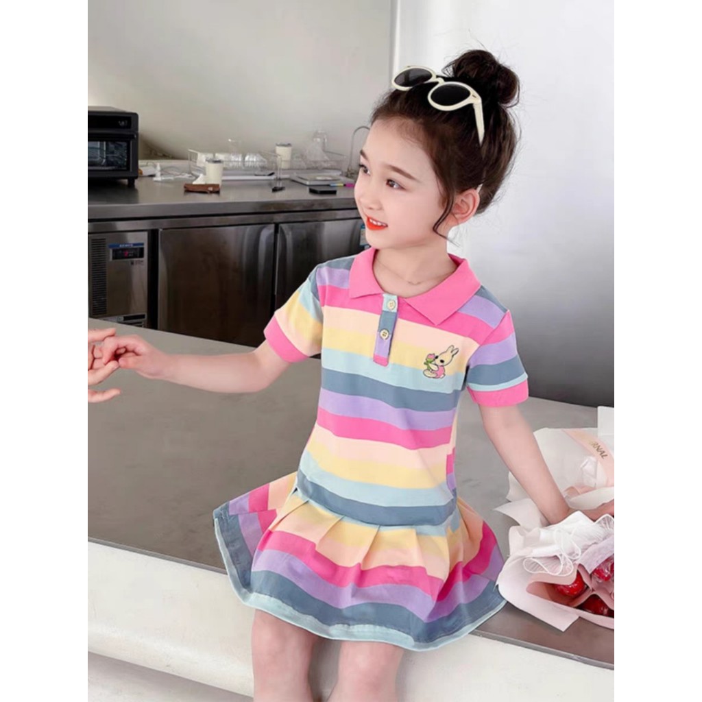 VÁY CẦU VỒNG DỄ THƯƠNG CHO BÉ GÁI TỪ 9-35KG CHẤT LIỆU THOÁNG MÁT