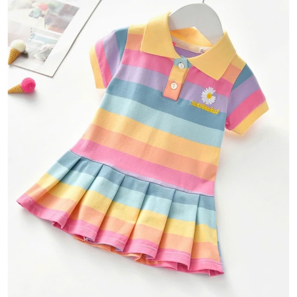 VÁY CẦU VỒNG DỄ THƯƠNG CHO BÉ GÁI TỪ 9-35KG CHẤT LIỆU THOÁNG MÁT