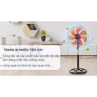 Quạt Lửng LTS1631 SENKO Chính Hãng, Công Suất 65W, Quạt Điện Cây Đứng Lỡ 7 cánh, 3 Mức Tốc Độ Gió