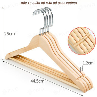 [Quà Tặng] Móc Treo Quần Áo Gỗ Tự Nhiên Bọc Nhung Cao Cấp FIVO