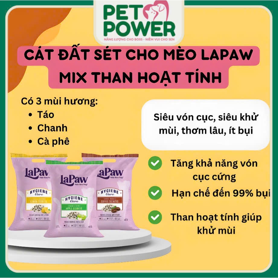 Cát vệ sinh cho mèo LaPaw than hoạt tính [8L-15L]