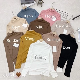 Áo nhiệt thun lạnh nữ cổ cao, co giãn, giữ nhiệt tốt (không nỉ)