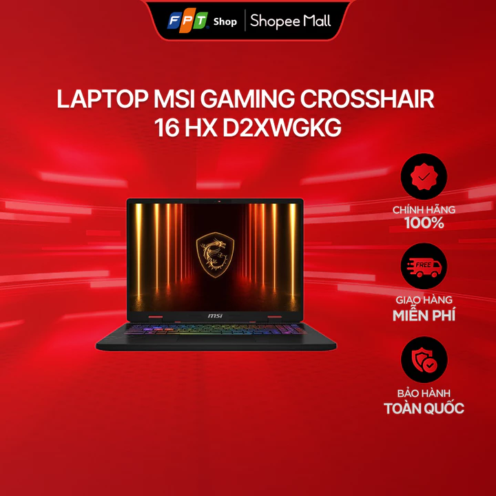 Laptop MSI Gaming Crosshair 16 HX D2XWGKG-034VN U7 255HX/AI/16GB/1TB/16"QHD/RTX 5070 8GB