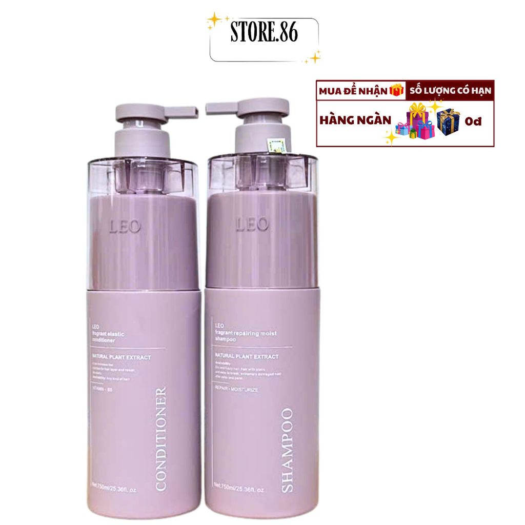 Cặp Dầu Gội Xả Leo Tím GLT750/XLT750 750ml | Dưỡng Tóc Mềm Mượt Cho Tóc Khô Xơ