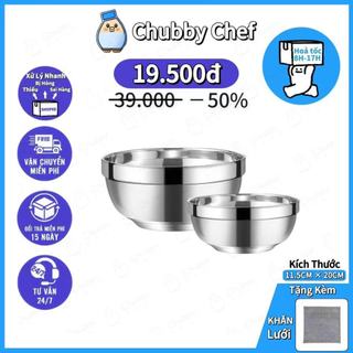 Chén Tô Inox Cao cấp kiểu Hàn Quốc 2 lớp cách nhiệt Hàng chính hãng inox cao cấp đủ kích cỡ an toàn sức khỏe