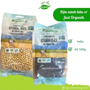 Đậu nành - đậu nành đen thuần chủng không biến đổi gen, đỗ tương đen hữu cơ Just Organik Organic Soybeans