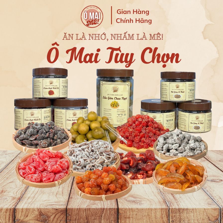 Combo Ô Mai Tự Chọn Ăn Vặt Vị Chua Cay Ngon Ngọt Hũ 200g - Ô MAI MÊ omaime