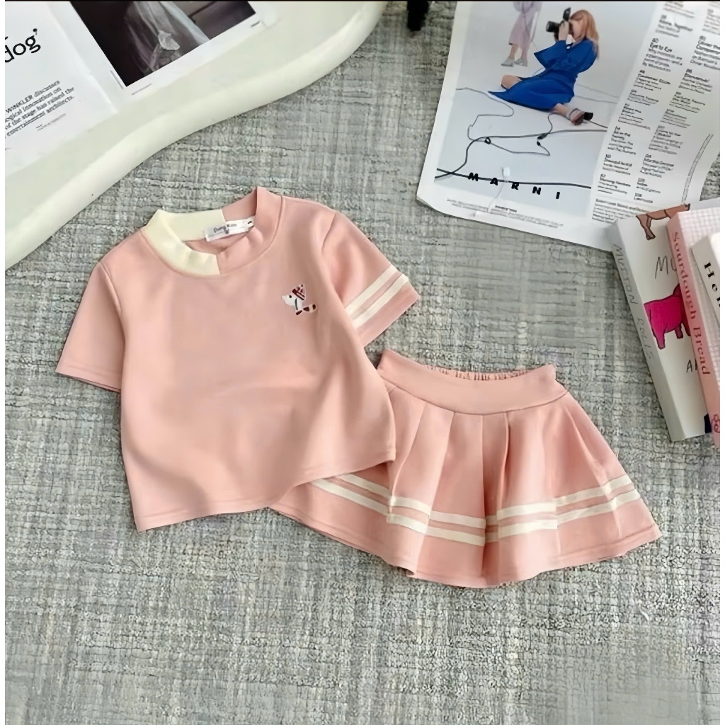 Váy Xếp Ly Thêu Hình Cún (Có Lót) Size Mẹ & Bé 9-54kg Chất Cotton Co Dãn 4 Chiều