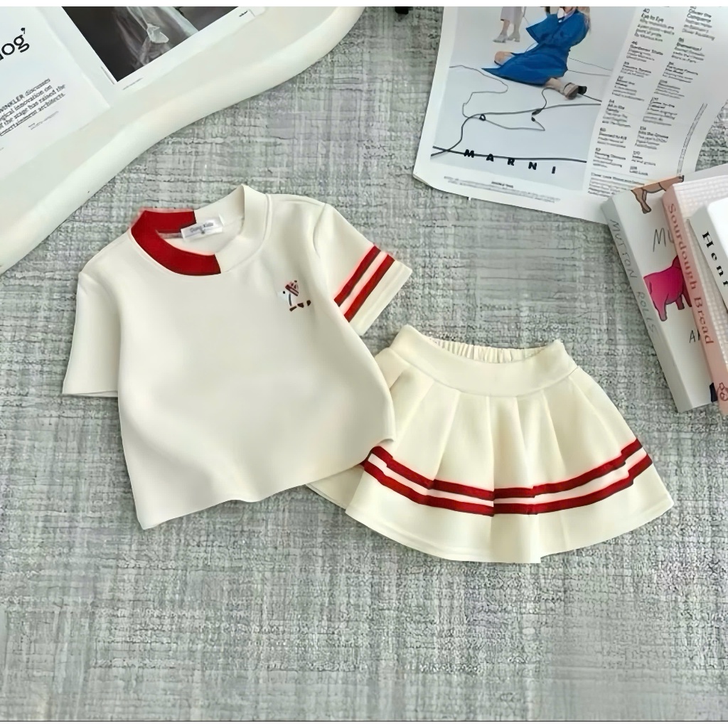 Váy Xếp Ly Thêu Hình Cún (Có Lót) Size Mẹ & Bé 9-54kg Chất Cotton Co Dãn 4 Chiều