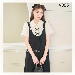 Váy bầu công sở ANAN thiết kế tay bồng cổ nhọn thanh lịch