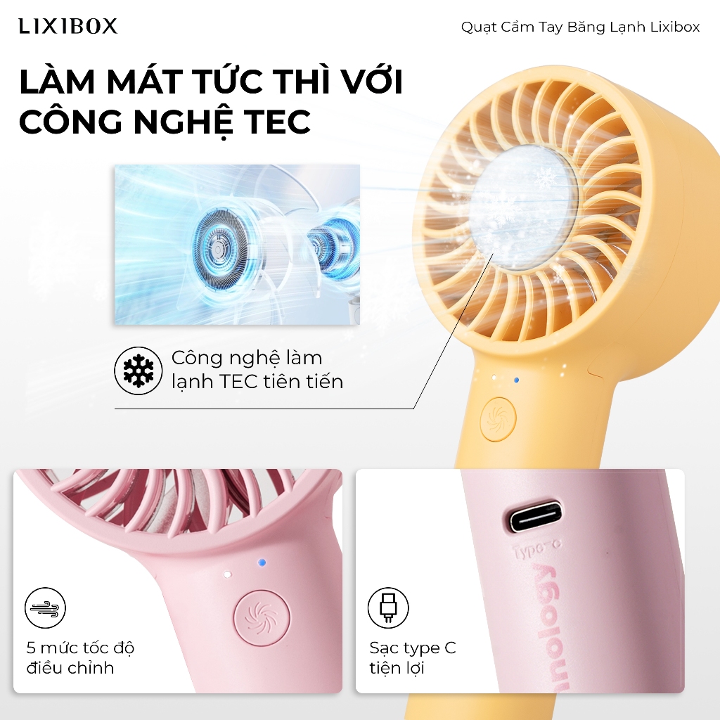 [Gift] Quạt Cầm Tay Băng Lạnh Lixibox Handheld Refrigeration Fan