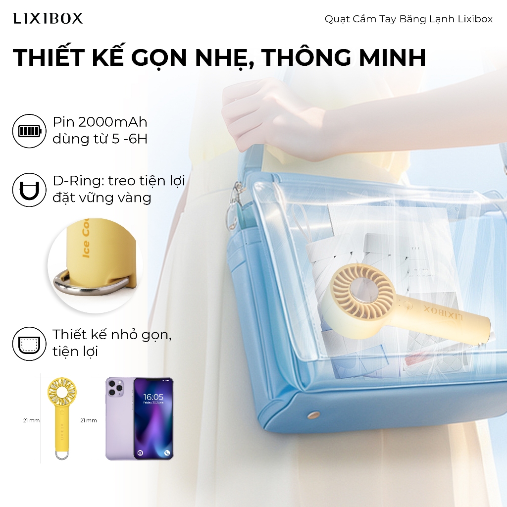 [Gift] Quạt Cầm Tay Băng Lạnh Lixibox Handheld Refrigeration Fan