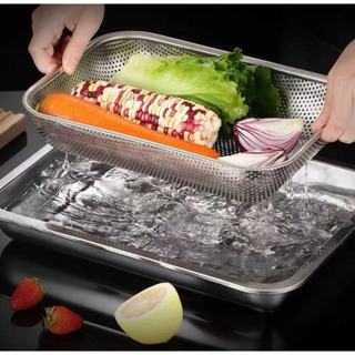 Rổ Rá inox cao cấp Chubby Chef đựng đồ chiên để ráo rau củ quả hình chữ nhật hình trứng an toàn sức khỏe