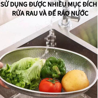 Rổ Rá inox cao cấp Chubby Chef đựng đồ chiên để ráo rau củ quả hình chữ nhật hình trứng an toàn sức khỏe