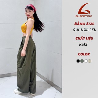 Gladimax Quần Harem Women Parachute Pants BigSize Full Hk171 4 Túi Kaki Dày Dặn Sóng Thoải Mái Phong Cách