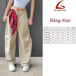 Gladimax Quần Harem Women Parachute Pants BigSize Full Hk171 4 Túi Kaki Dày Dặn Sóng Thoải Mái Phong Cách