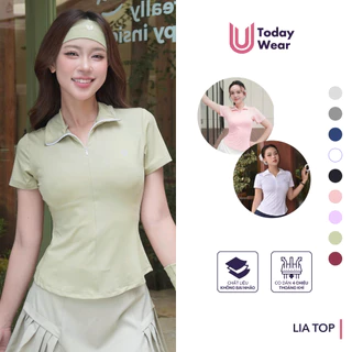 Áo thể thao cổ polo nữ Lia Top mặc tập gym yoga, chất liệu thoáng mát, thấm hút mồ hôi Today U Wear