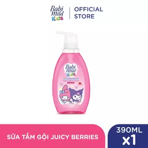 Sữa tắm gội toàn thân trẻ em Babi Mild Kids Juicy Berries 390ml