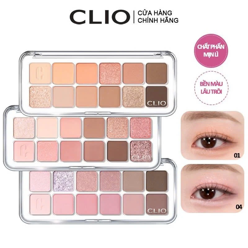 CLIO Phấn Mắt Trang Điểm 12 Ô Pro Eye Palette màu chuẩn 7.2g | NHÍM HOUSE