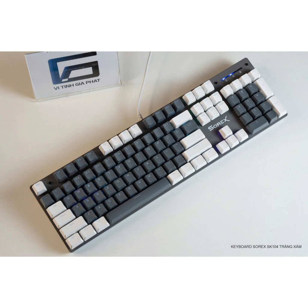 Phím cơ gaming Sorex SK105 SK104 108 phím Blue/ red switch LED RGB - Đen,  Trắng hồng, tím