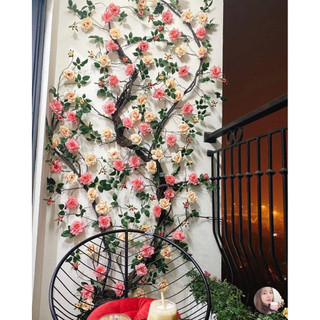 Dây hoa Hồng kim cương cổ 1.7m - Dây hoa giả