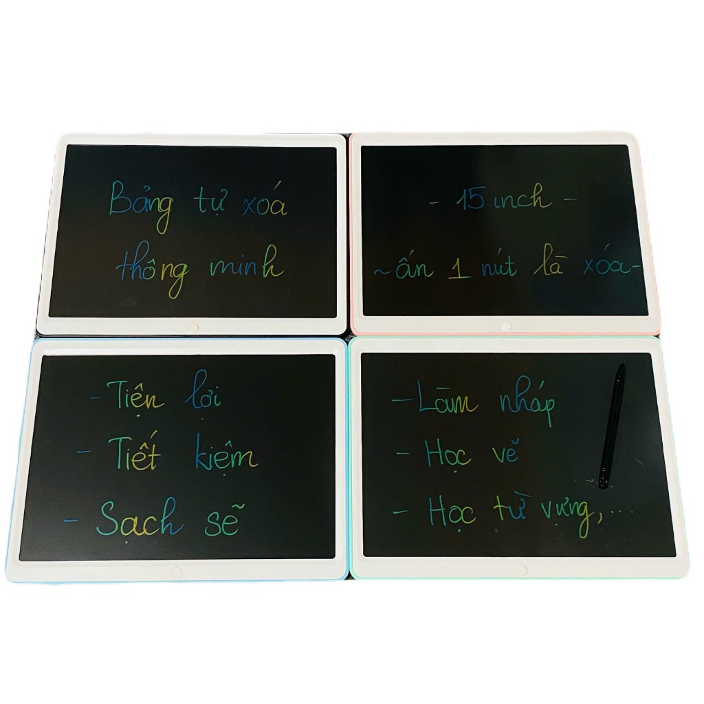 Bảng vẽ tự xóa LCD điện tử, bảng viết vẽ thông minh cỡ lớn 15 inch màn hình LCD