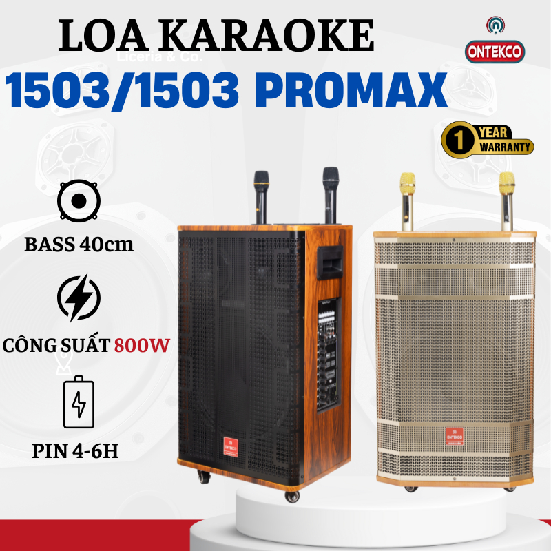 Loa kéo Karaoke ONTEKCO 1503 Black - 1503 Promax Cao Cấp Bass 40 siêu ...