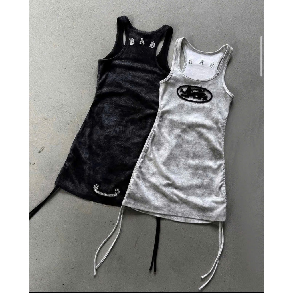 Đầm Ôm Bad Blood Lion Patch Tank Mini Dress - Washed Màu Trắng