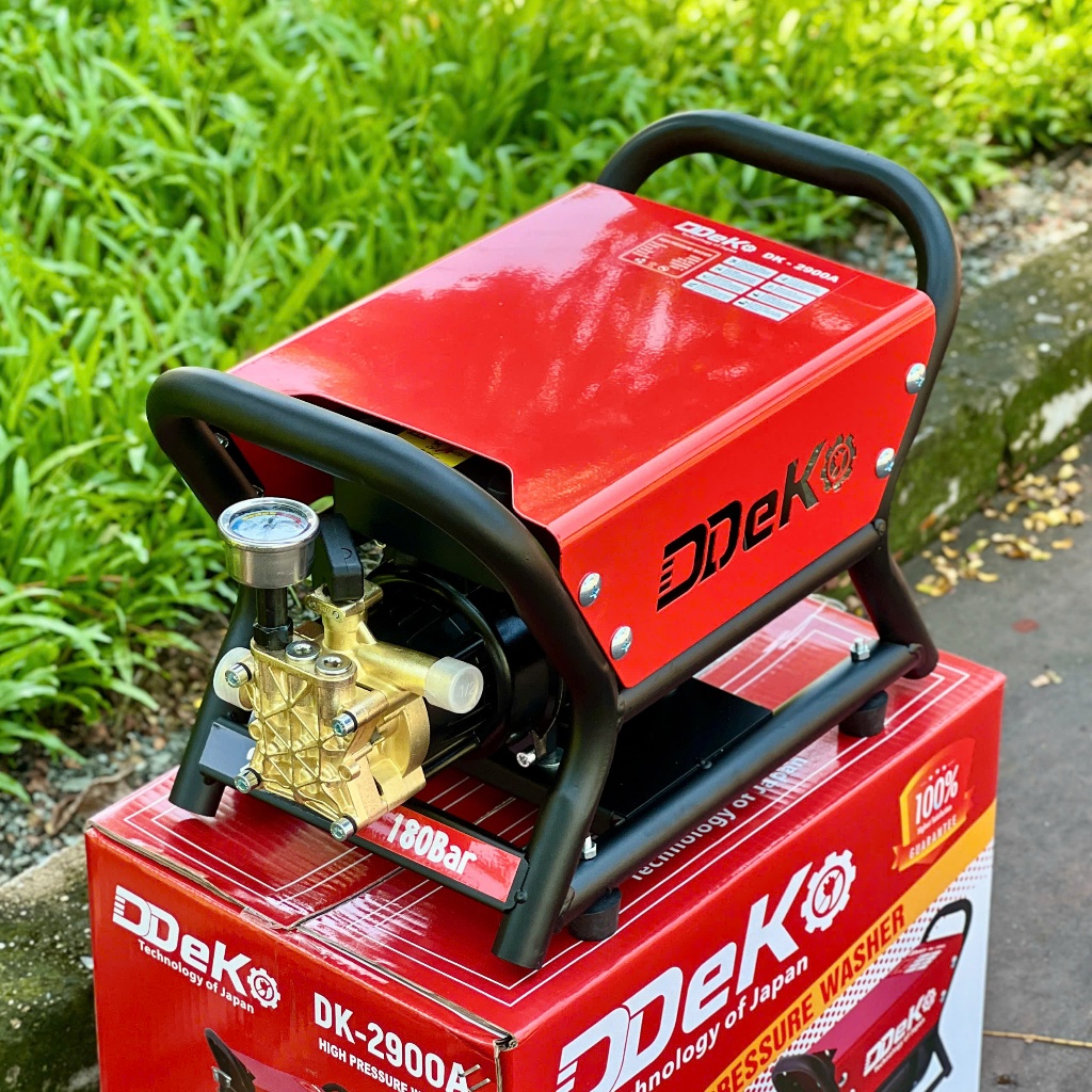 Máy xịt rửa xe gia đình DEKO DK-2900AK, Công suất 2900W, Lưu lượng 10L/p, Áp lực nước 120~180Bar