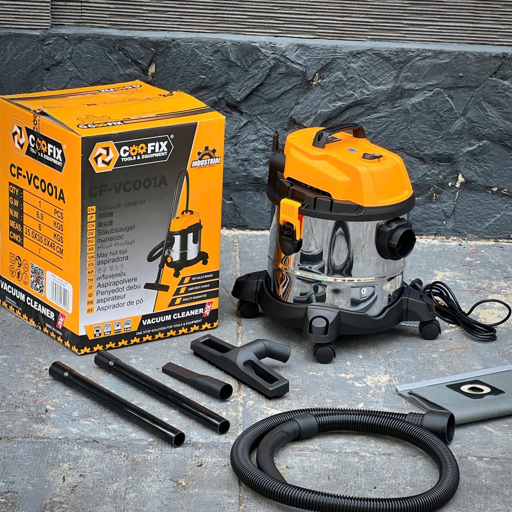 Máy hút bụi Công nghiệp - Gia đình công suất thực 1200W Dung tích 20L tích hợp 3 chức năng hút Khô - Ướt - Thổi