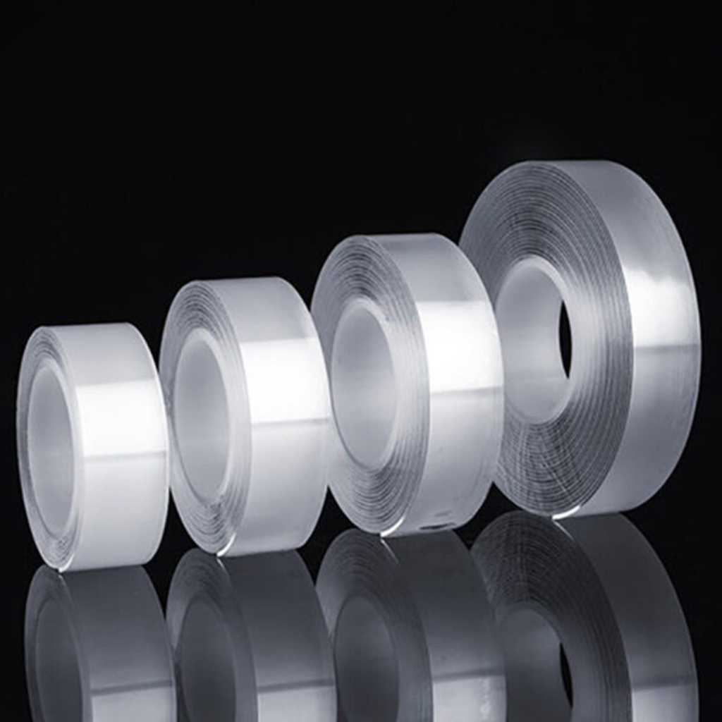 [Mua 2 Tặng 1] Băng Keo 2 Mặt NANO Trong Suốt Dán Tường Đa Năng Trên Mọi Bề Mặt Dài 3m 5m