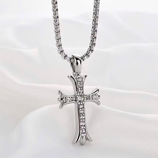 dây chuyền vòng cổ thánh giá nạm đá sáng phong cách unisex