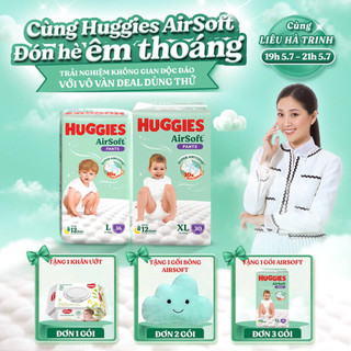 Tã quần HUGGIES AIRSOFT mềm mịn, thoáng khí