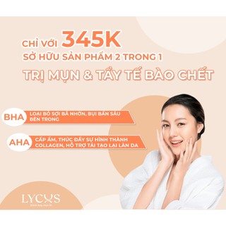 Tinh Chất Peel Da Lycos 10% AHA – 2% BHA: Tái Tạo Da Không Bong Tróc, không kiêng khem