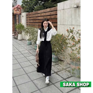 Áo sơ mi trắng from rộng tay dài nữ thêu ngựa vải cotton lụa