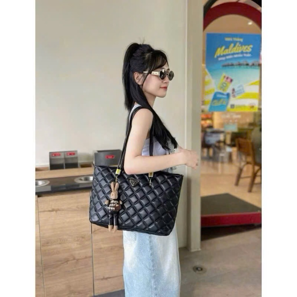 Túi công sở túi xách A4 kt35cm trần trám kèm gấu