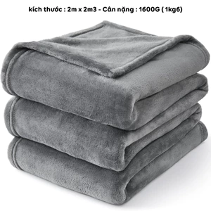 Chăn Tuyết Nhung Siêu Mềm Mịn 1,6KG Dày Dặn, Mền Đắp Sofa Giường Ngủ, Chăn Văn Phòng Giữ Ấm Gọn Nhẹ