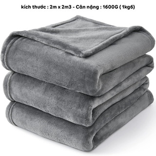 Chăn Tuyết Nhung Siêu Mềm Mịn 1,6KG Dày Dặn, Mền Đắp Sofa Giường Ngủ, Chăn Văn Phòng Giữ Ấm Gọn Nhẹ