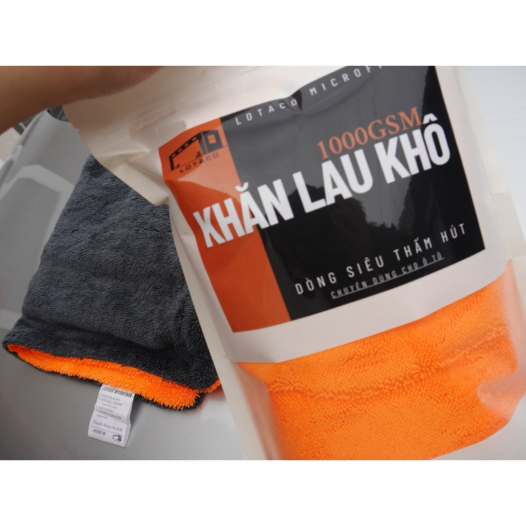Khăn lau ô tô SIÊU DÀY Lotaco cao cấp siêu hút nước dệt sợi xoắn chuyên dụng 1000/1200GSM Twist Loop | BigBuy360 - bigbuy360.vn
