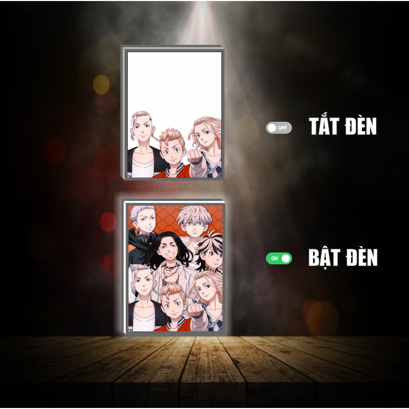 Tranh đèn led 3D đổi màu Tokyo Revengers - Tranh đèn led 3D  trang trí bàn làm việc, đèn ngủ