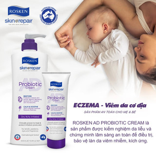 (TEM CÔNG TY) Kem Dưỡng Rosken AD Probiotic Cream 75mL & 400mL Chăm Sóc Viêm Da, Chàm, Kích Ứng