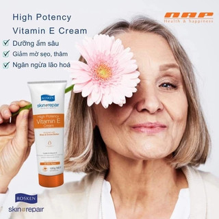 (TEM CÔNG TY) Rosken High Potency Vitamin E Cream 100g - Kem dưỡng ẩm và phục hồi da tổn thương, sau xâm lấn