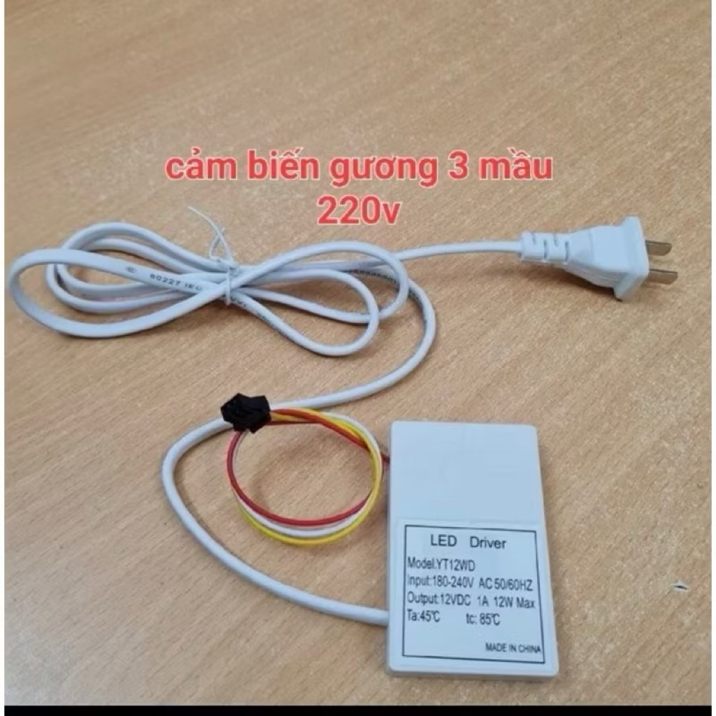 Cảm biến gương led siêu nhạy, Cảm ứng gương 3chế độ màu