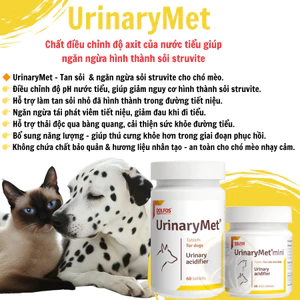 UrinaryMet – Tan Sỏi & Ngừa Sỏi Struvite, Hỗ Trợ Tiết Niệu Cho Chó Mèo | Dolfos Ba Lan