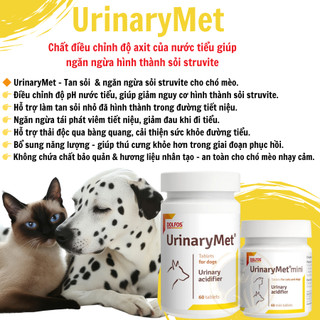 UrinaryMet – Tan Sỏi  & Ngừa Sỏi Struvite, Hỗ Trợ Tiết Niệu Cho Chó Mèo | Dolfos Ba Lan