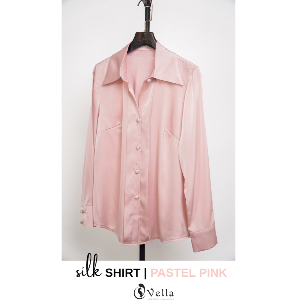 Áo sơ mi lụa tay dài công sở nữ Vella Fashion VA24061 VV25056