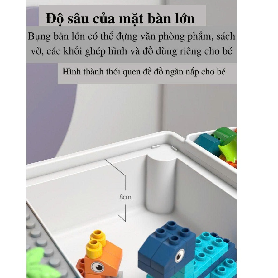 Bàn xếp hình bàn ghế lắp ghép đa năng cao cấp Đa Chức Năng Ghép Hình Cho Bé - Đồ Chơi PUPU HOUSE